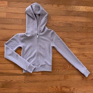 ARITZIA TNA Purple Cropped Hoodie Zip-Up Jacket